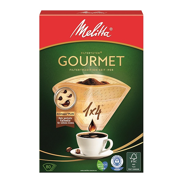 MELITTA FILTERTUETEN GOURMET ORIGINAL 1 X 4 - 80 STUECK PACKUNG 