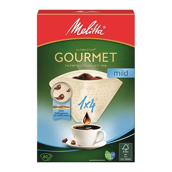 MELITTA FILTERTUETEN GOURMET MILD 1 X 4 - 80 STUECK PACKUNG 