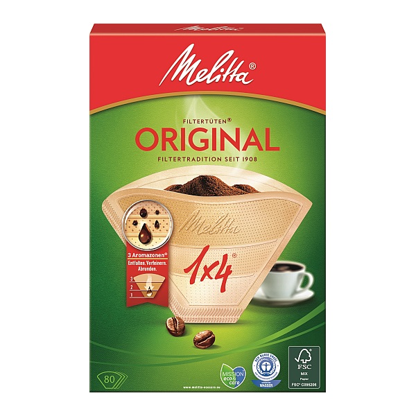 MELITTA FILTERTUETEN ORIGINAL 1  X 4 - 80 STUECK PACKUNG