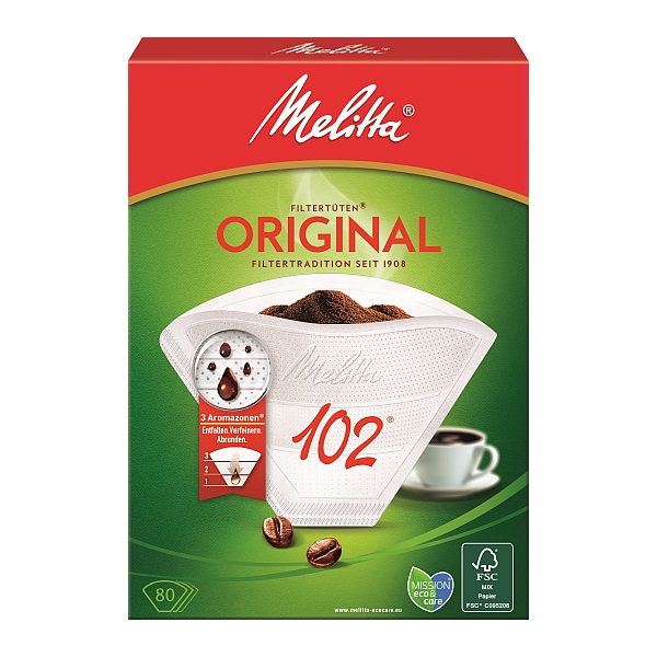 MELITTA FILTERTUETEN ORIGINAL 102 - 80 STUECK PACKUNG 